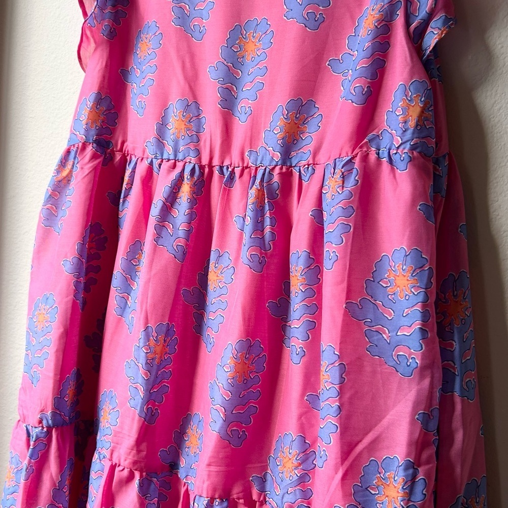 NWT J.Marie Pink Blue The Piper Floral Ruffle Dress Sz S - Picture 10 of 16